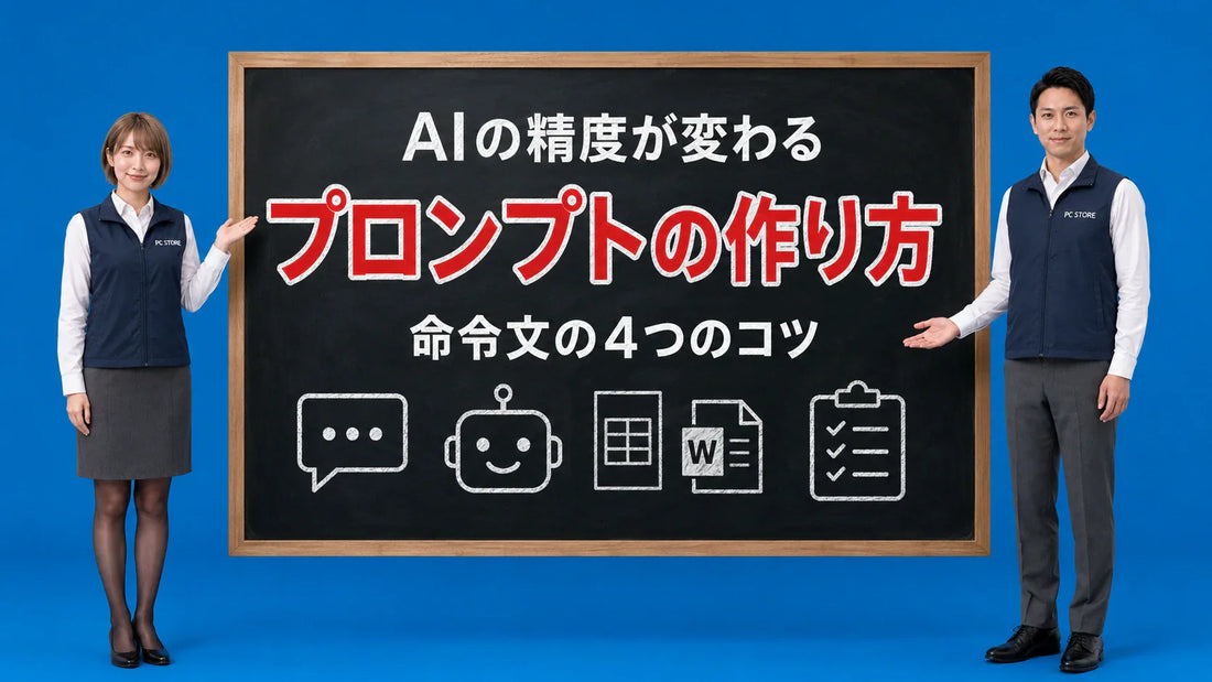 Excel・WordのCopilotプロンプトの作り方を七海と大介が案内している様子