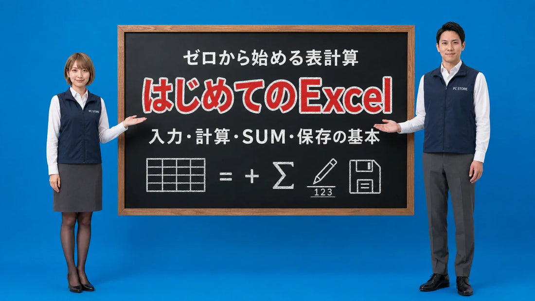 はじめてのExcelの基本操作を七海と大介が案内している様子