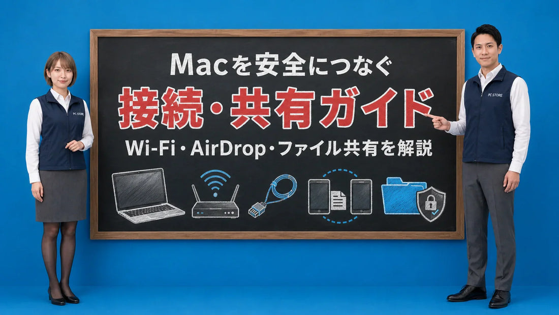 Mac OSのネットワーキングと接続・共有のコツを案内する井上七海と坂本大介のアイキャッチ画像