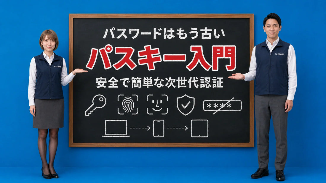 Macのパスキーの使い方と仕組みを七海と大介が案内している様子