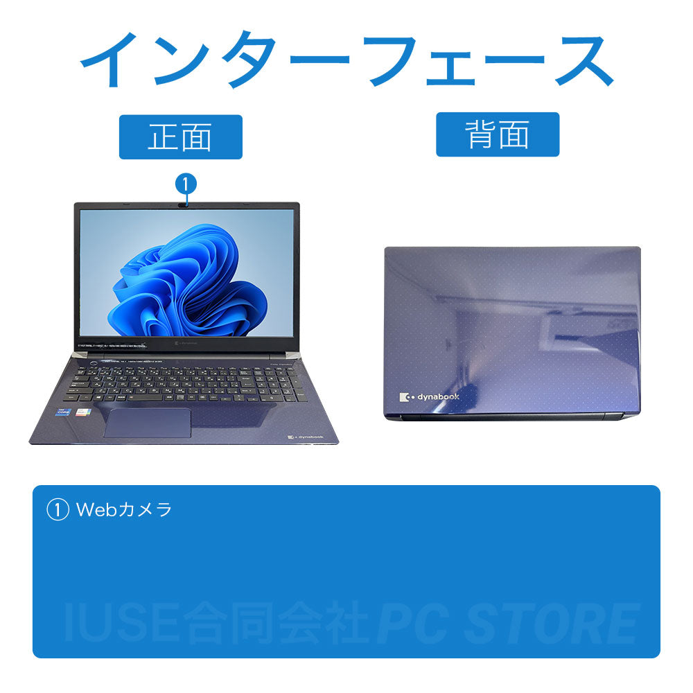dynabook T7/R の正面と背面のインターフェース一覧