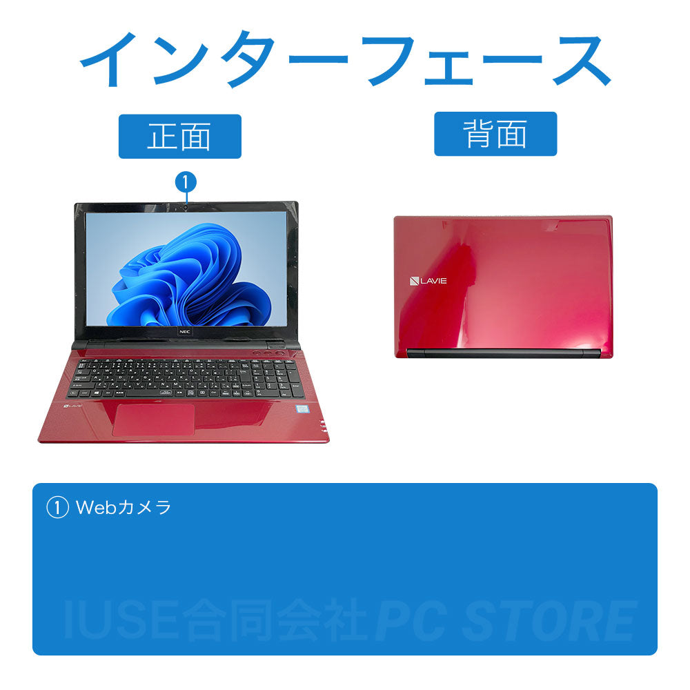 NEC LAVIE NS700/J の正面と背面のインターフェース一覧